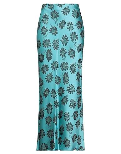 Turquoise Jacquard Maxi Skirts