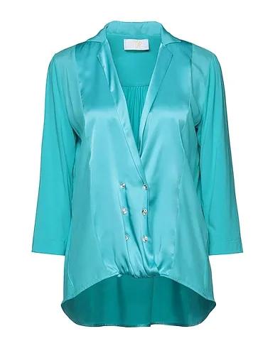 Turquoise Jersey Blouse