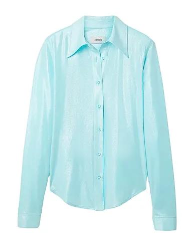 Turquoise Jersey Solid color shirts & blouses