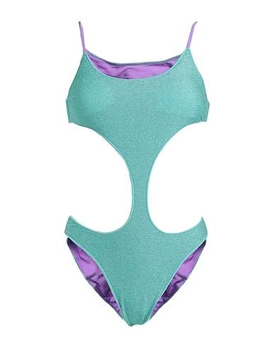 Turquoise Knitted One-piece swimsuits