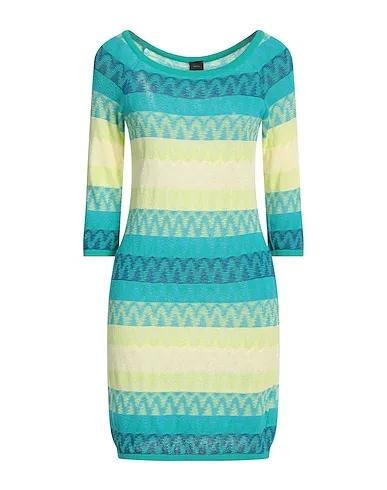 Turquoise Knitted Short dress