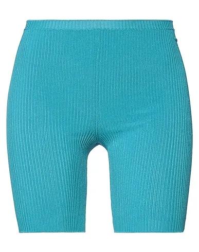 Turquoise Knitted Shorts & Bermuda