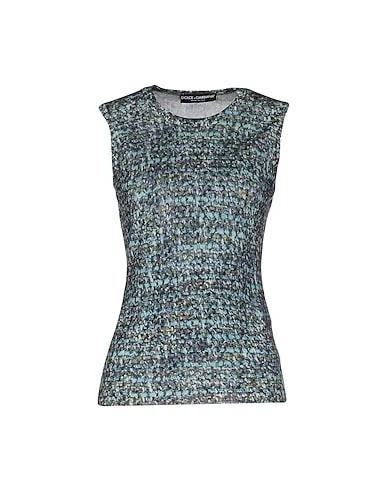 Turquoise Knitted Sleeveless sweater