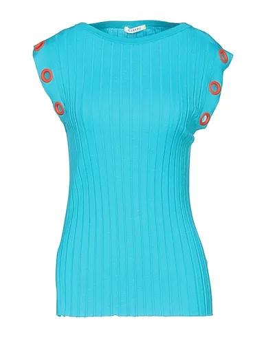 Turquoise Knitted Sleeveless sweater