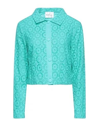 Turquoise Lace Lace shirts & blouses
