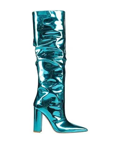 Turquoise Leather Boots