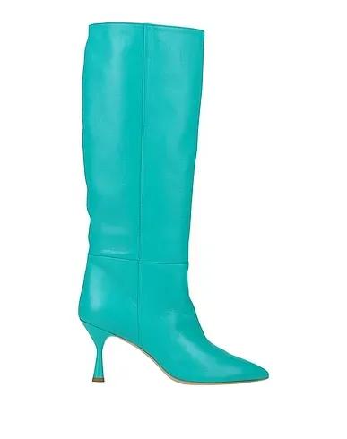 Turquoise Leather Boots