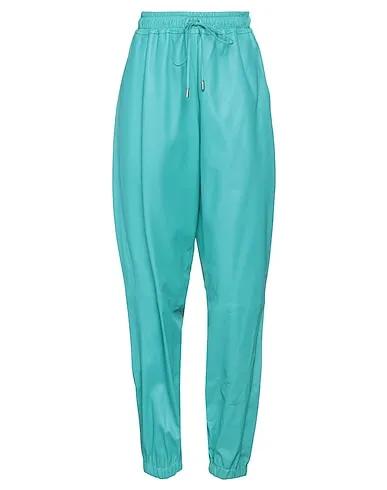 Turquoise Leather Casual pants
