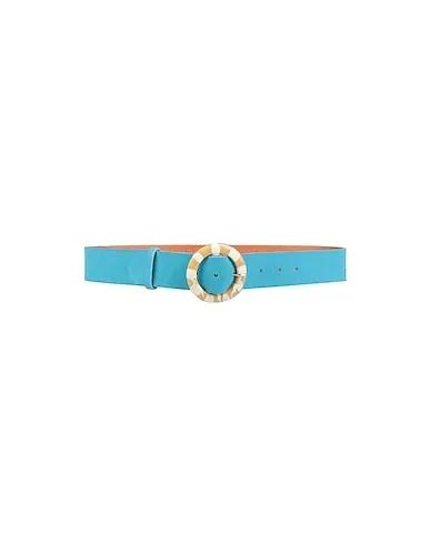 Turquoise Leather High-waist belt