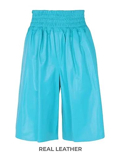 Turquoise Leather Leather pant LEATHER PULL-ON BERMUDA 
