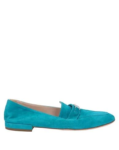 Turquoise Leather Loafers