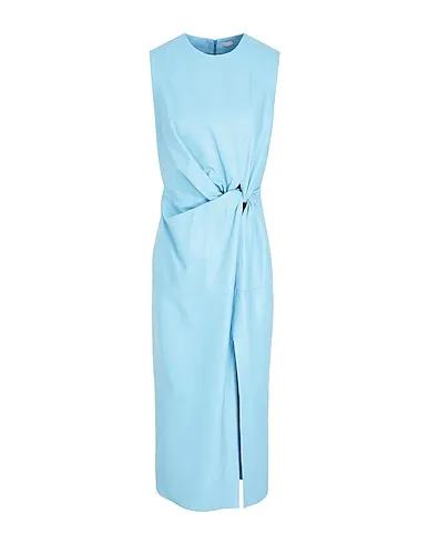 Turquoise Midi dress LEATHER DRAPE & KNOT PENCIL MIDI DRESS
