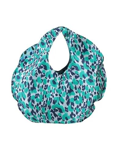 Turquoise Plain weave Handbag