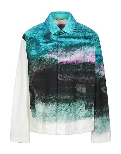 Turquoise Plain weave Jacket