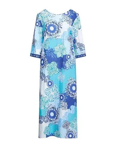 Turquoise Plain weave Midi dress