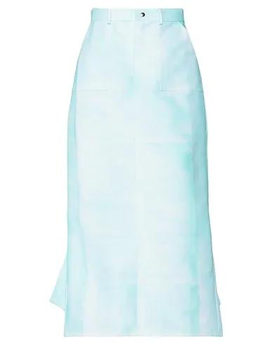 Turquoise Plain weave Midi skirt