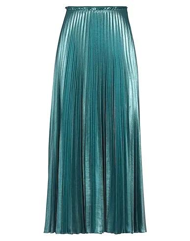 Turquoise Plain weave Midi skirt