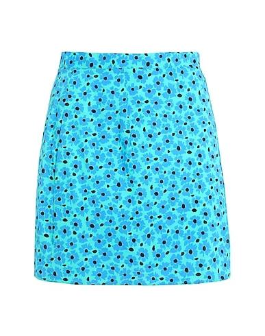 Turquoise Plain weave Mini skirt