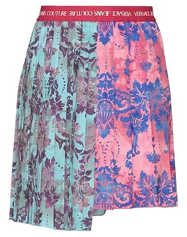Turquoise Plain weave Mini skirt