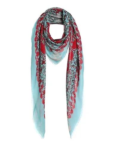 Turquoise Plain weave Scarves and foulards