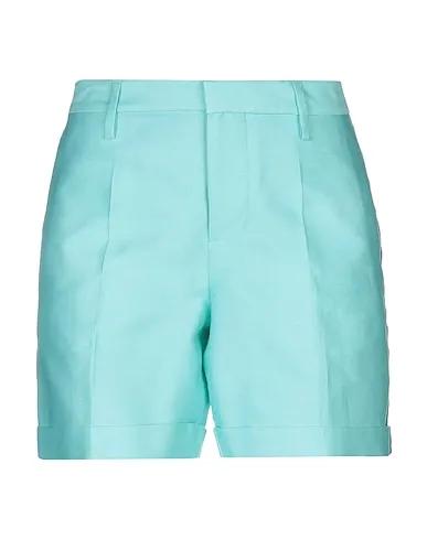 Turquoise Plain weave Shorts & Bermuda