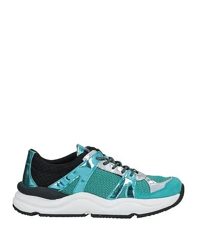 Turquoise Plain weave Sneakers