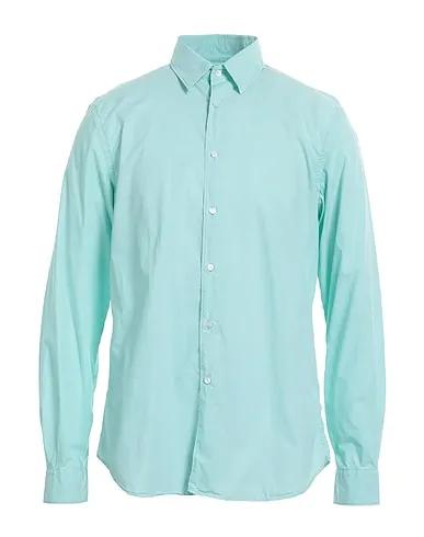 Turquoise Plain weave Solid color shirt
