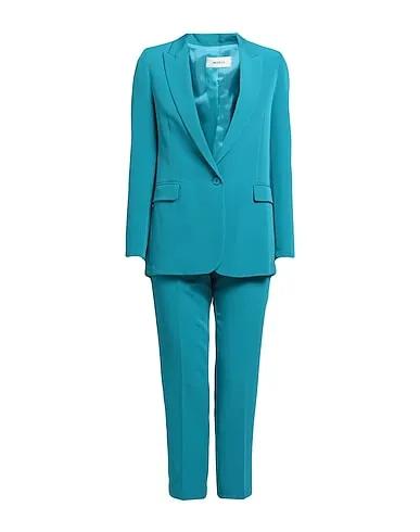 Turquoise Plain weave Suit