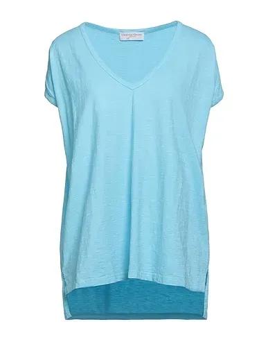 Turquoise Plain weave T-shirt