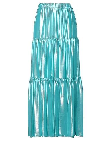Turquoise Satin Maxi Skirts