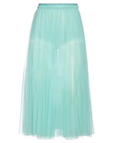 Turquoise Satin Midi skirt