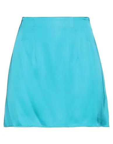 Turquoise Satin Mini skirt