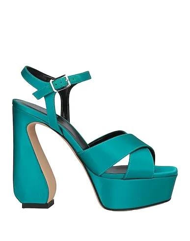 Turquoise Satin Sandals
