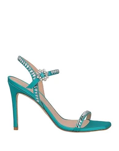 Turquoise Satin Sandals
