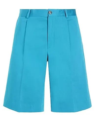 Turquoise Shorts & Bermuda COTTON PLEATED WIDE SHORTS
