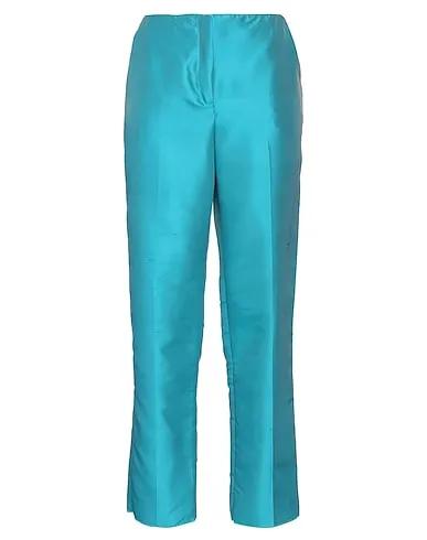 Turquoise Silk shantung Casual pants