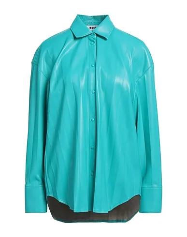 Turquoise Solid color shirts & blouses