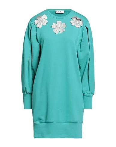 Turquoise Sweatshirt Short dress