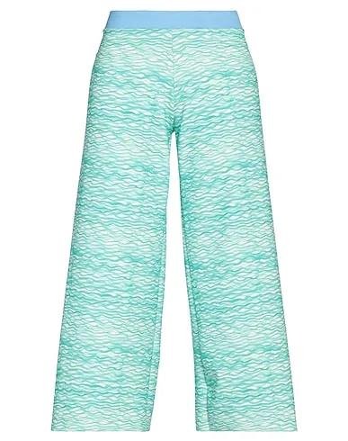 Turquoise Synthetic fabric Cropped pants & culottes