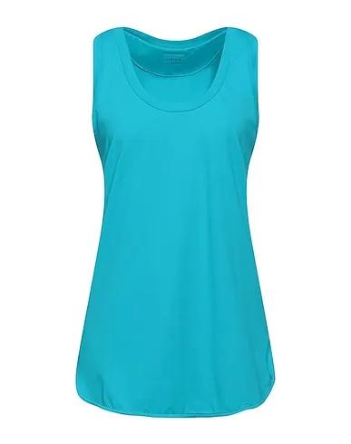 Turquoise Synthetic fabric Tank top