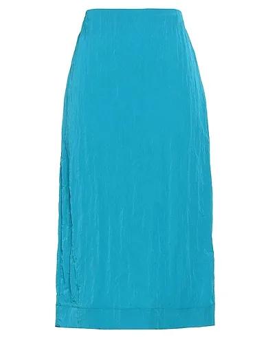 Turquoise Techno fabric Midi skirt