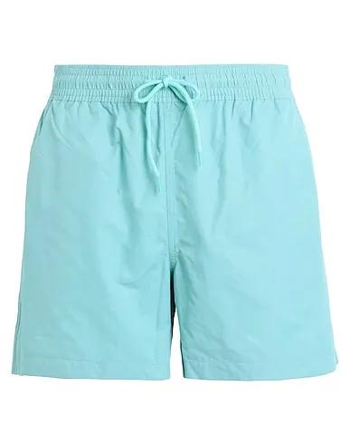 Turquoise Techno fabric Swim shorts CLASSIC SWIM SHORTS
