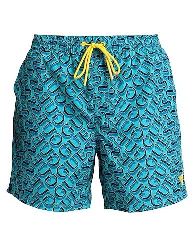 Turquoise Techno fabric Swim shorts