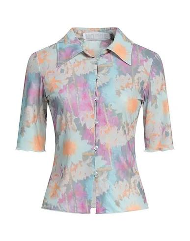 Turquoise Tulle Floral shirts & blouses