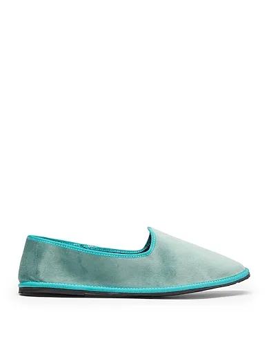 Turquoise Velvet Loafers