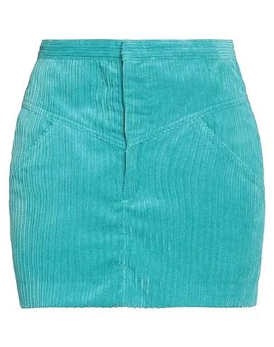 Turquoise Velvet Mini skirt