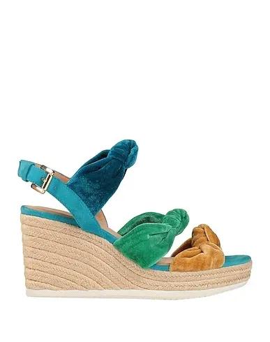 Turquoise Velvet Sandals