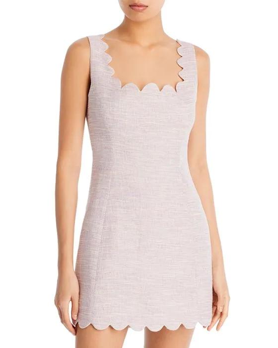 Tweed Scalloped Sheath Mini Dress - 100% Exclusive