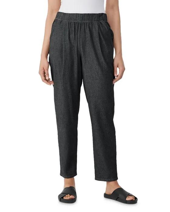 Twill Tapered Ankle Pants