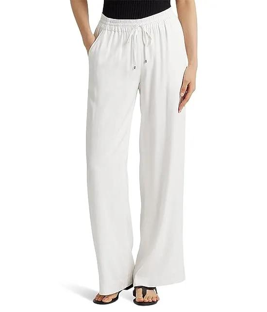 Twill Wide-Leg Pants